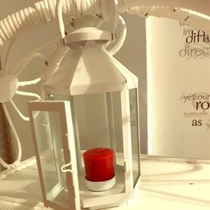 White Lantern Candle Holder